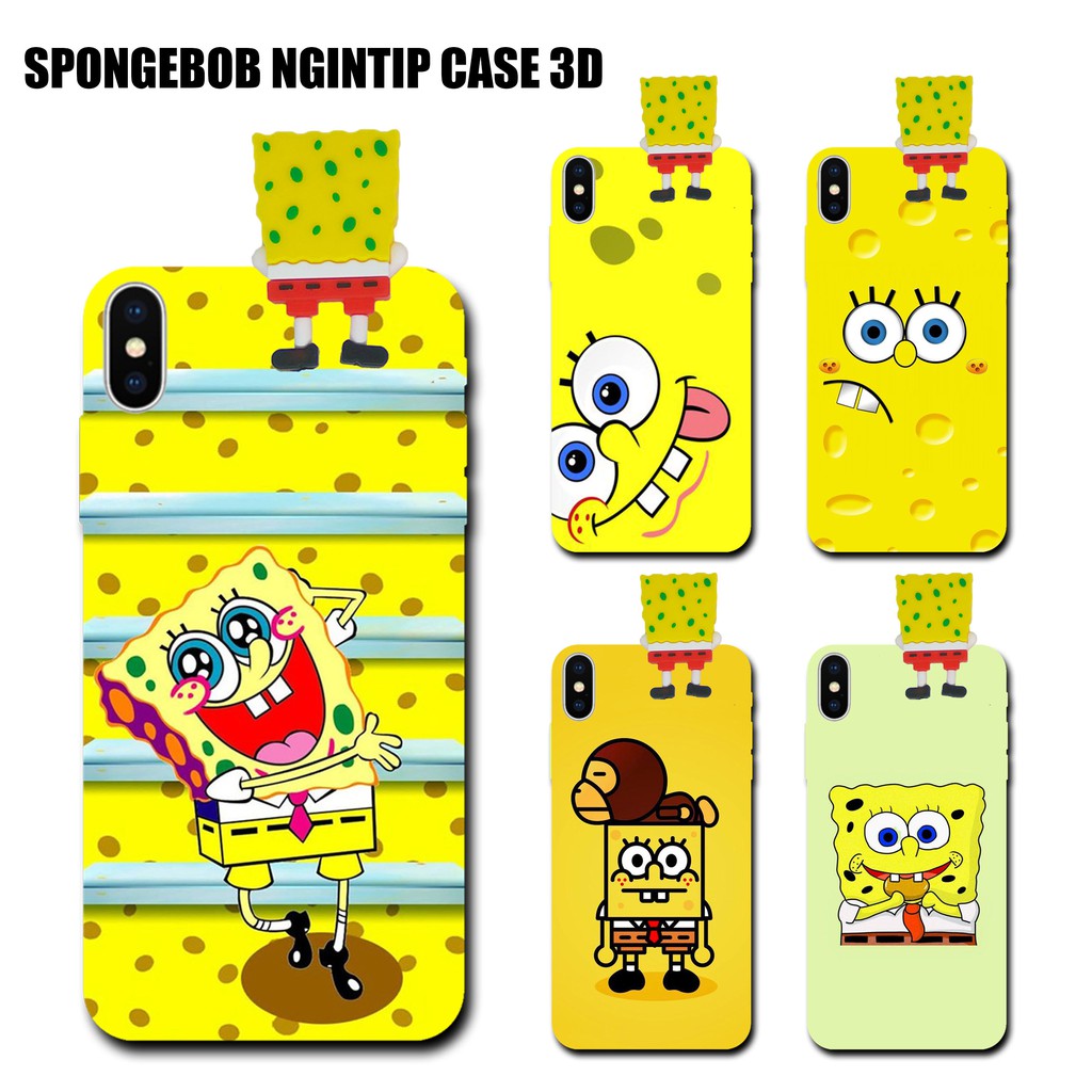 [SILIKON] case casing spongebob squarepants intip oppo vivo redmi realme iphone asus samsung