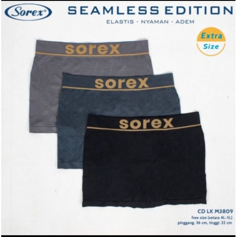 Celana dalam Boxer pria seamless Sorex M 3809 Extra size (1pcs)