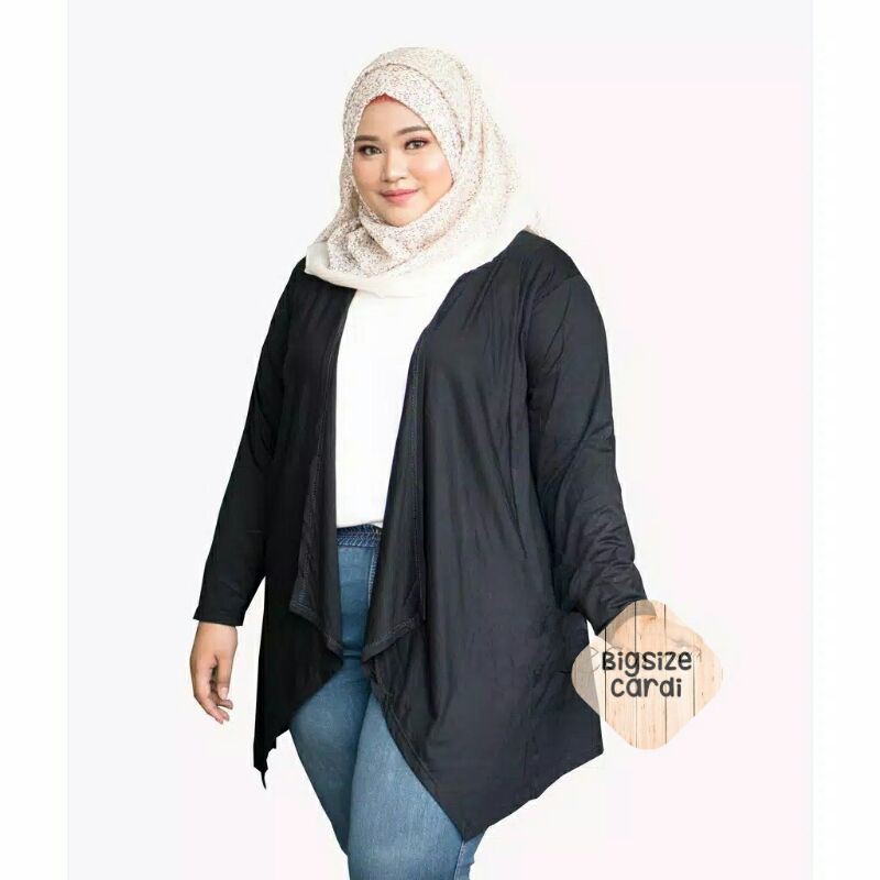 (LD 110 - 140cm) L-XXXL BIGSIZE CARDIGAN JUMBO OUTERWEAR CARDIGAN SPANDEX-3