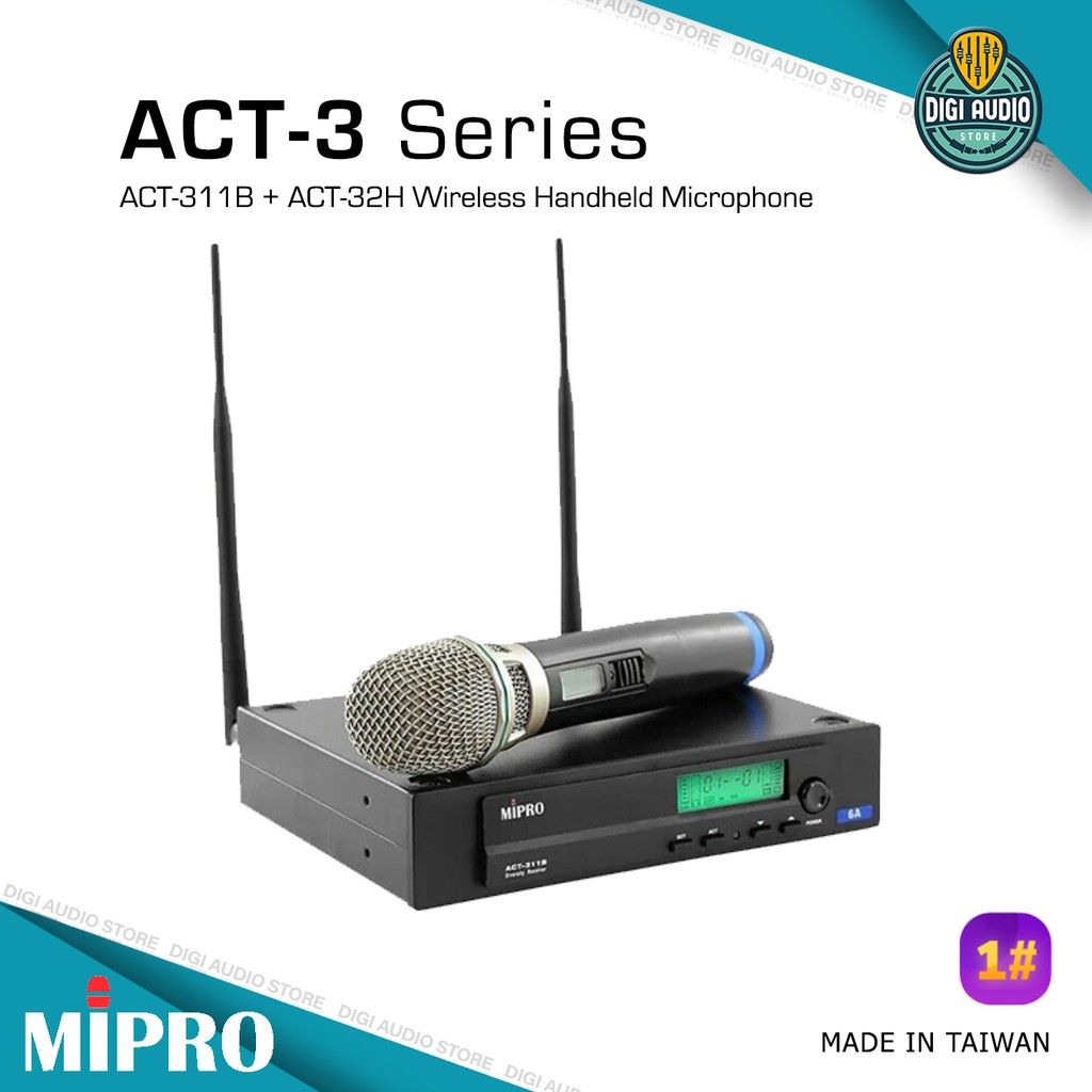 Mic Wireless - Microphone Wireles Vocal - MIPRO Receiver ACT-311B & ACT-32H Mikrofon Handheld Mik