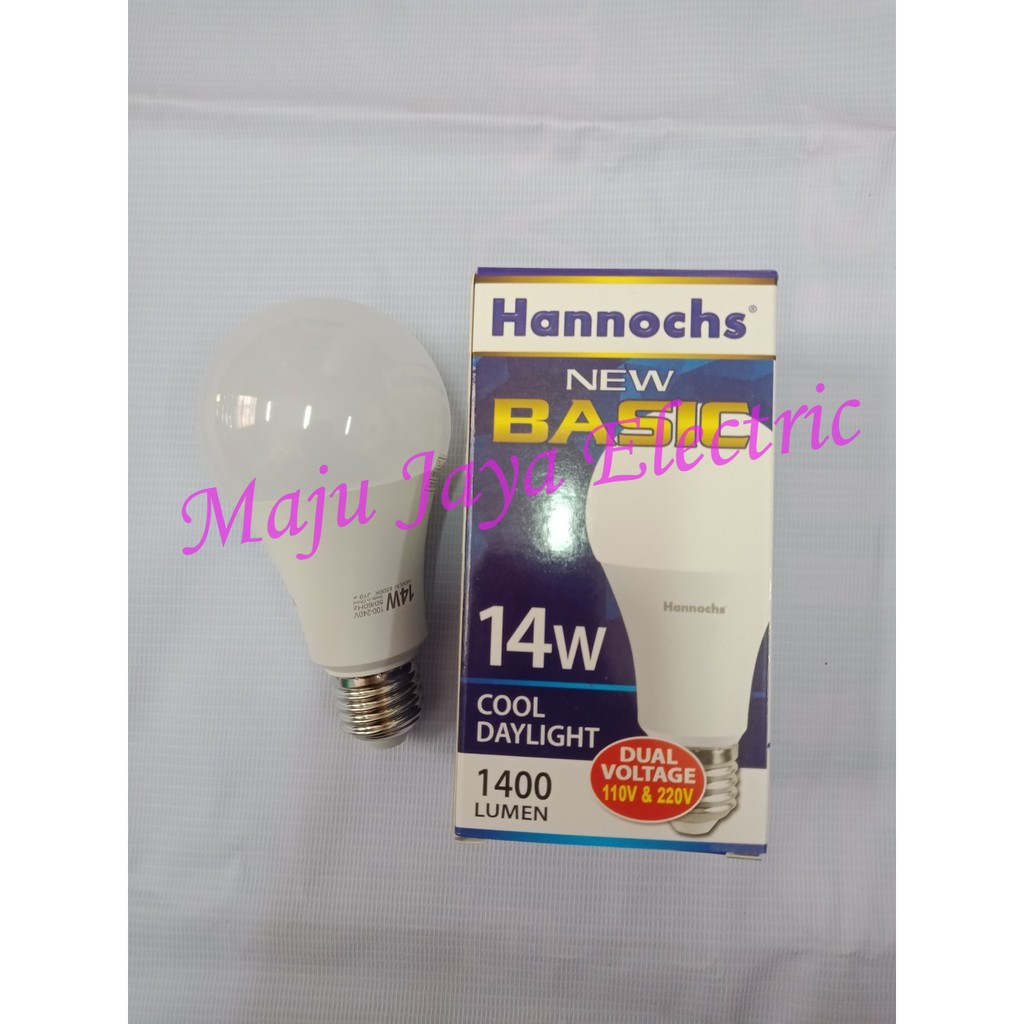 Bohlam Lampu LED Hannochs Basic 14 w Watt Putih 14w 14Watt Cool Daylight
