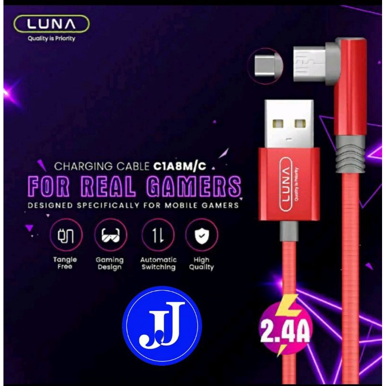 KD KABEL DATA LUNA C1A8M MICRO DAN TYPE C 2.4A