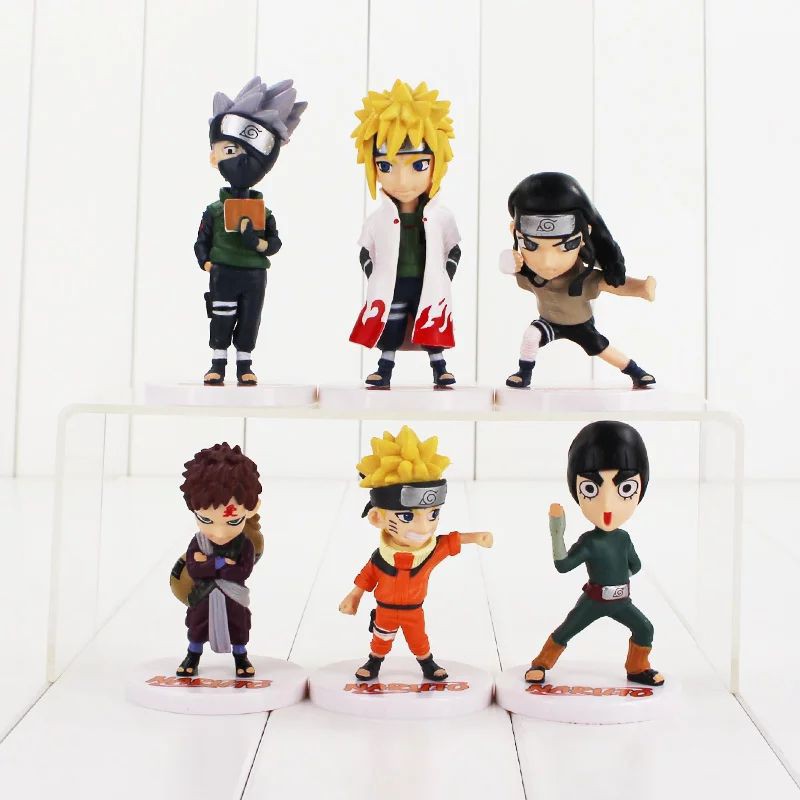 Figure Naruto Sakura kakashi sasuke set 6 miniatur hiasan Naruto