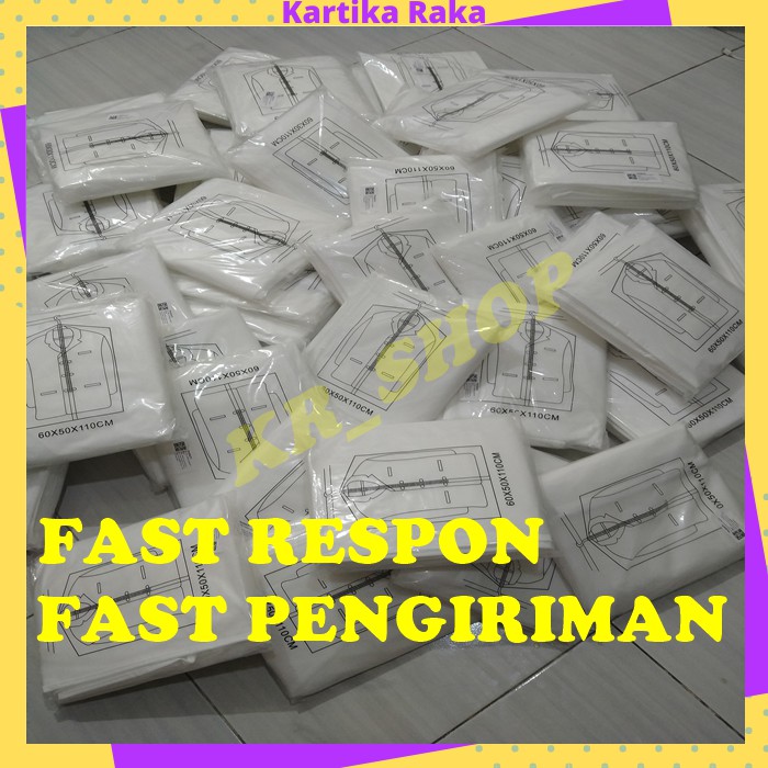 KR Plastik Cover Baju Reseleting Gantung Anti Debu Cover Plastik Penutup Pelindung Gantungan Baju Pakaian Gown Jas Transparan Untuk Lemari Gantung 2 pcs