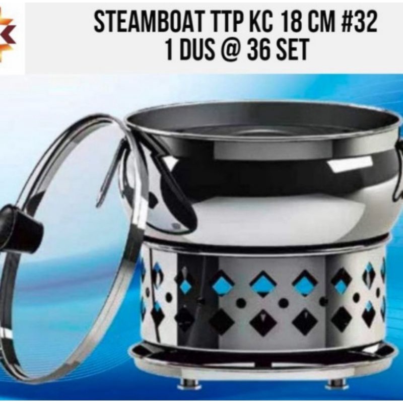 panci shabu shabu 18cm / hotpot / steamboat tutup kaca / panci soup warmer