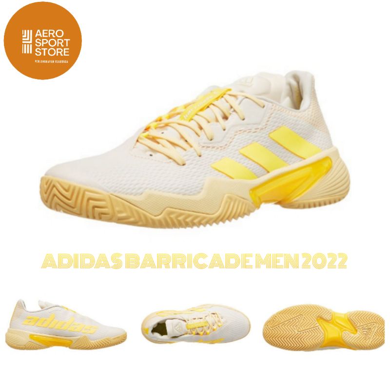 [ SEPATU TENIS LAPANGAN ADIDAS BARRICADE MEN 2022 - YELLOW ORIGINAL ]