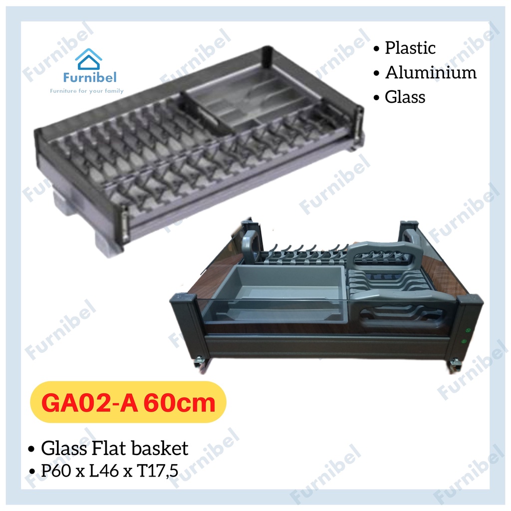 GA02-A - Glass Flat Basket / Rak Piring Aluminium