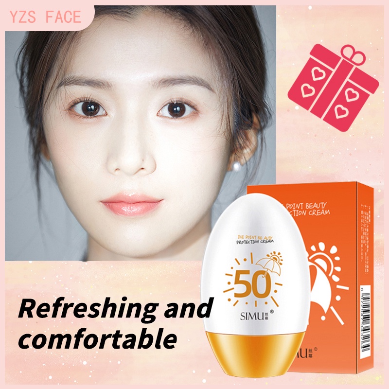 Sun Sunscreen Krim Perlindungan Kulit Es 60g SPF50 Tabir Surya | UV Blocking Moisturizing Watery Essence Sunscreen Gel