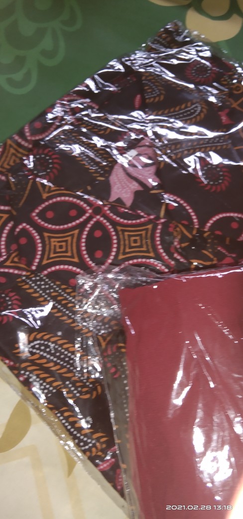 (new Arrival - Termurah) Batik Couple Brukat Selendangan Terbaru - Couple Kresna Maroon