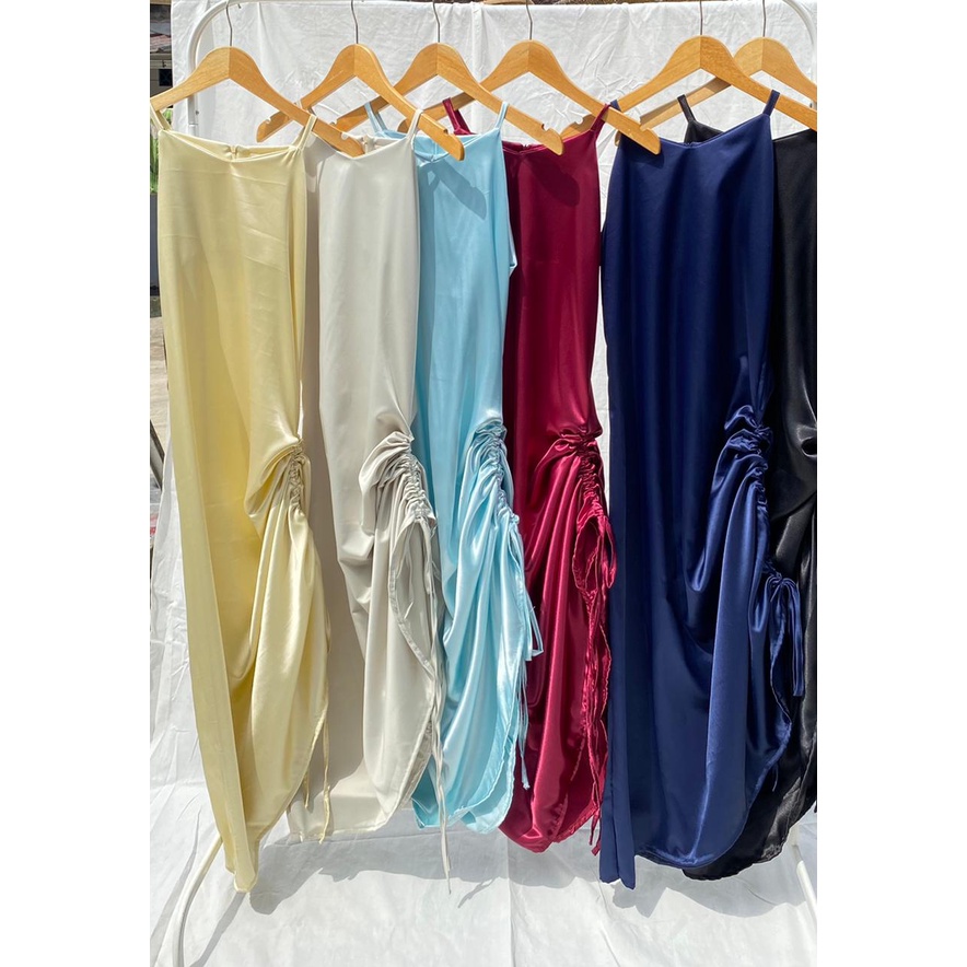 Dress sherin | satin drees | dress Party | dress serut | dress promnight | aestetic | satin silk arm