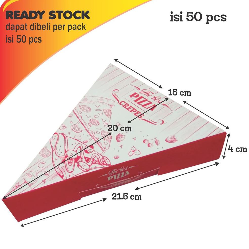 

Dus Box CREPES PIZZA SLICE 20x15x4 cm ISI 50 pcs/pack (ART. 38)
