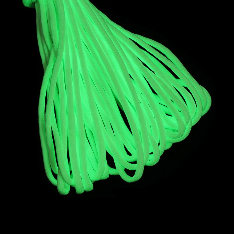 Tali Paracord camping 7 core 4mm 10meter Glow in the dark -Green