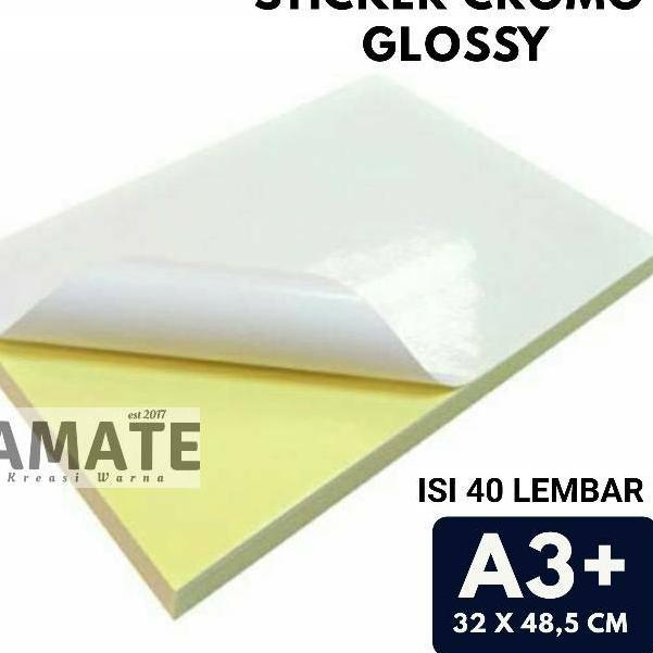 

Gratis Kertas Sticker Cromo Glossy A3+ Isi 50 Lembar / Stiker Labeling Logo Barcode Onlineshop .,,.,.,