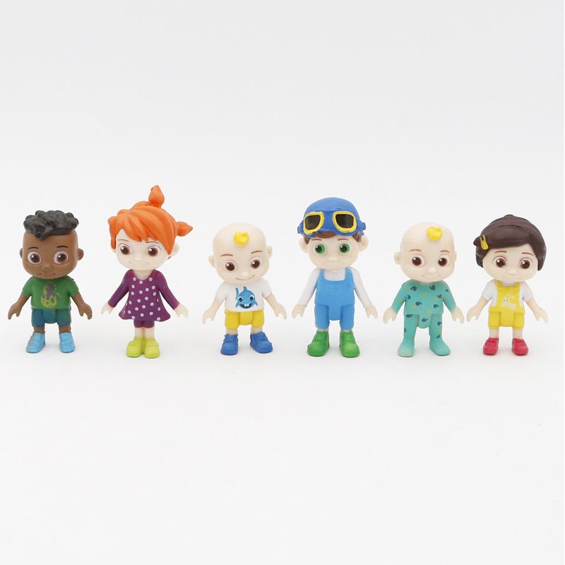 6pcs Cocomelon Family &amp; Friend JJ Figure Play Set Toy Miniatures Cake Topper