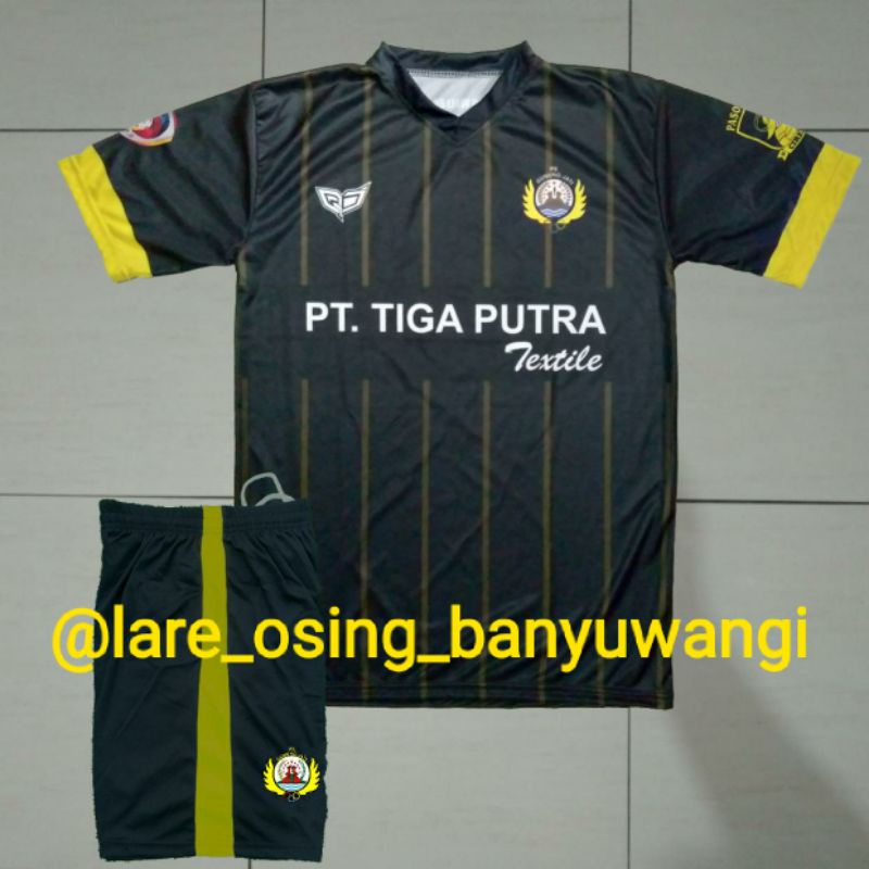 SETELAN DEWASA PSGJ CIREBON AWAY 2018 HITAM JERSEY CELANA PRINTING LOKAL