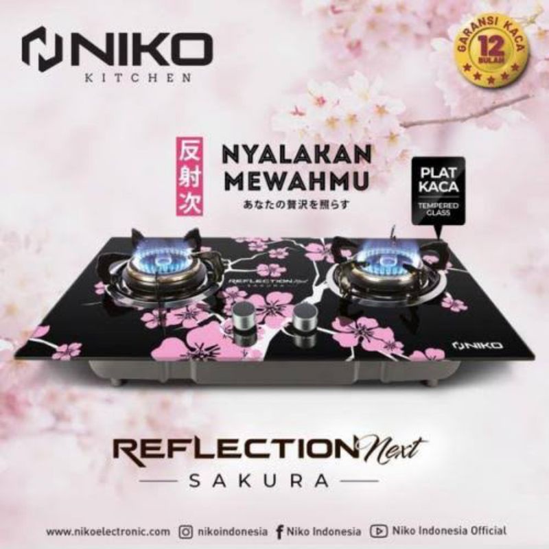 Kompor Gas Tanam 2 Tungku Niko Reflection Sakura