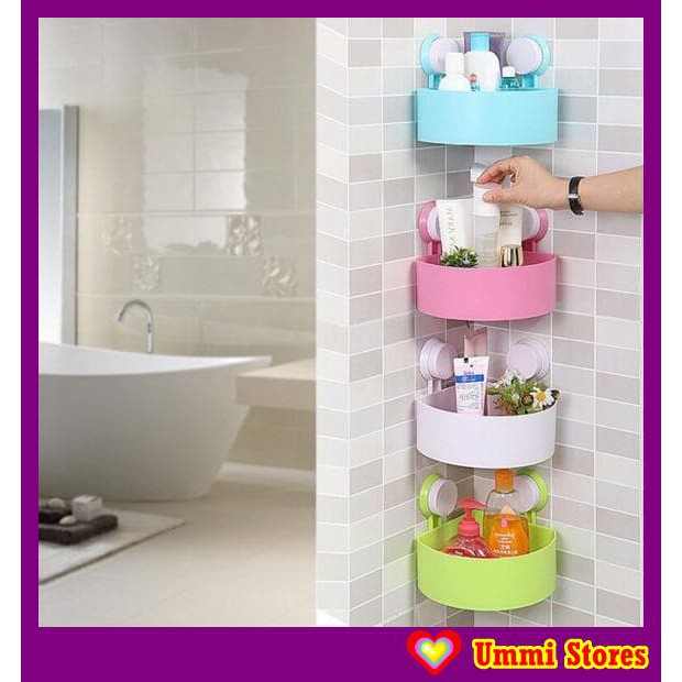Rak Sudut Kamar Mandi Serbaguna Pasangnya tanpa paku Rak Sudut Kamar Mandi Serbaguna Pasangnya tanpa paku
