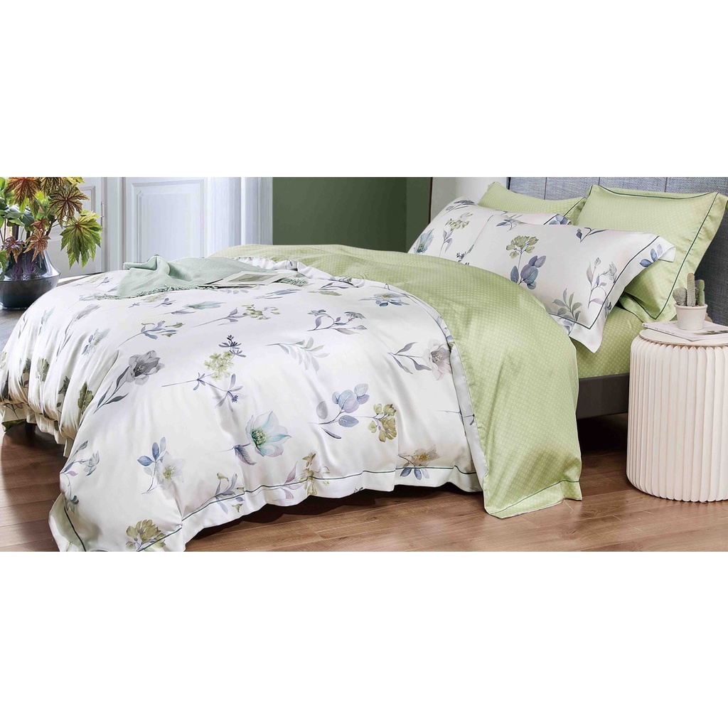 Picasso Sprei Botanic Tencel Green White