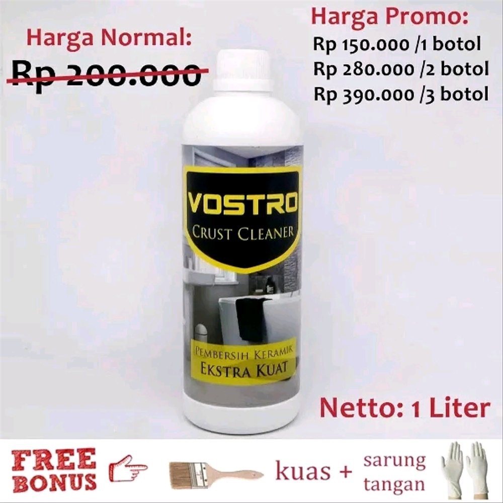 VOSTRO CRUST CLEANER PEMBERSIH TOILET LANTAI KERAMIK WC Obral