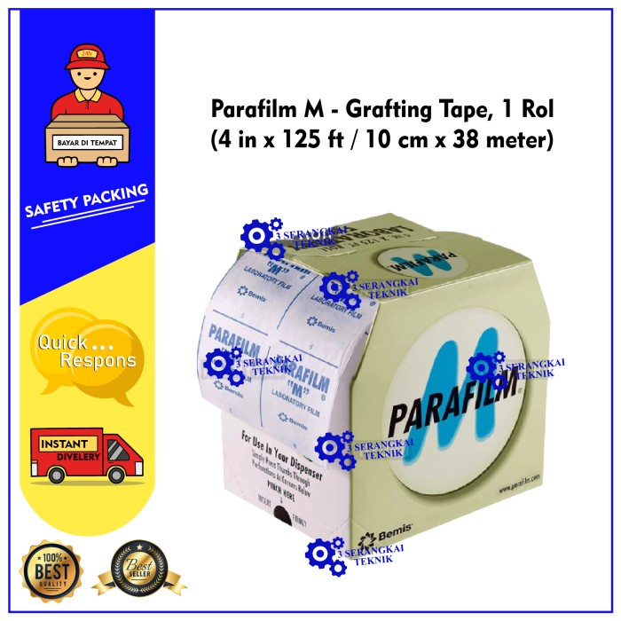 Parafilm M - Grafting Tape, 1 Rol (4 in x 125 ft / 10 cm x 38 meter)