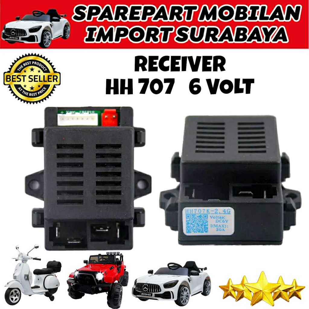 RECEIVER MOBIL AKI MAINAN ANAK HH 707 12 VOLT EXOTIC EJP 7717 RIDE ON CAR CHILDREN TOYS 6 VOLT PLIKO PMB JUNIOR WEELYE JR MOBILAN RX ANAK