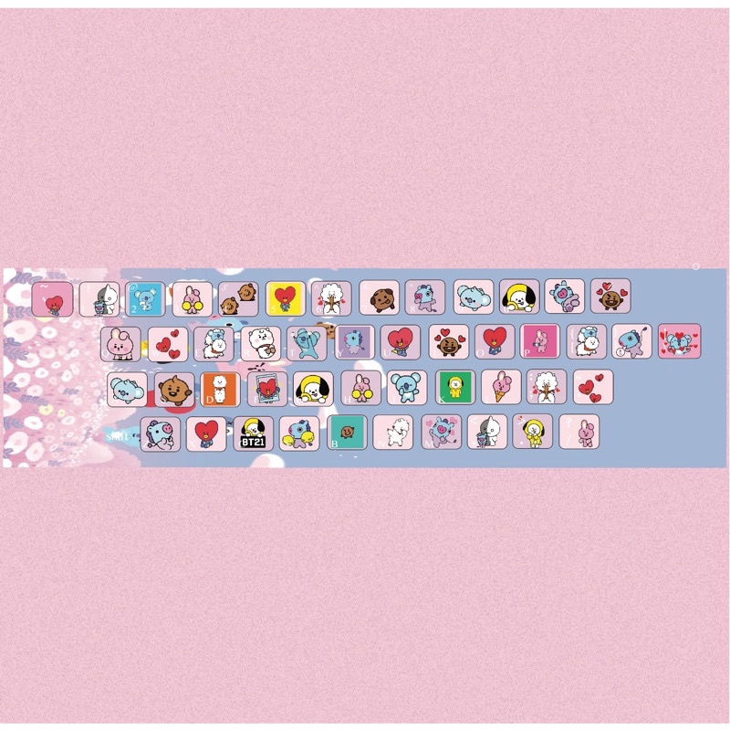 

STICKER KEYBOARD BT21 ALL SIZE UNTUK SEGALA UKURAN UNIVERSAL VINYL GLOSSY