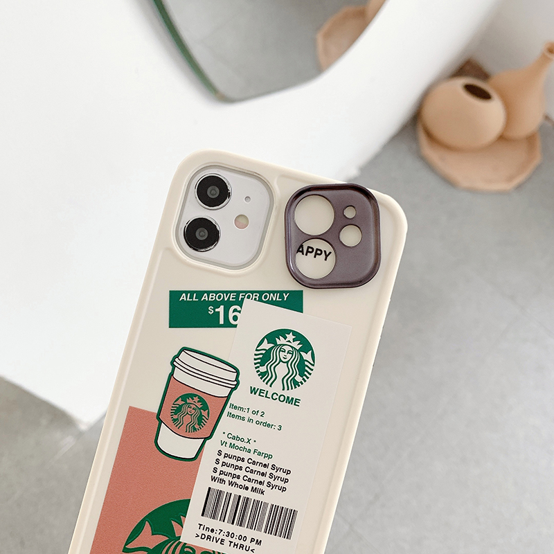 [Removable lens] McDonald's and Starbucks are used for casing iPhone 12 pro max iPhone Pro 11 iPhone 7 8 Plus X Xr Xs XsMax se2020 anti-drop and anti-drop full-cover lens soft case