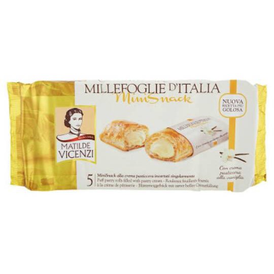 

Matilde Vicenzi Millefoglie D'Italia Mini Snack Pastry Vanilla Cream Italy 125g