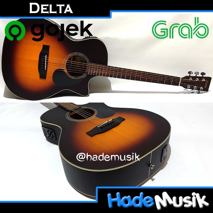 Gitar Akustik Elektrik Delta DA350CE SB Cutaway Sunburst Solid Top Tuner EQ