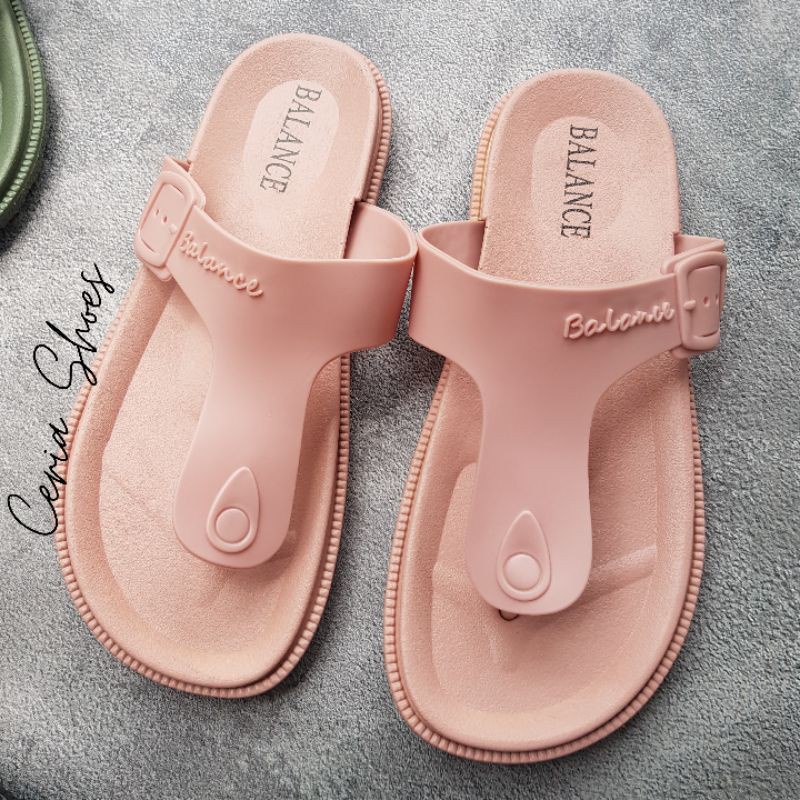 Sandal Jepit Wanita Karet BALANCE Bahan Import Lentur Empuk Elastis K2