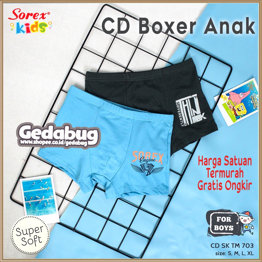 CD Boxer Sorex TM 703 | Celana Dalam Anak Motif Engine Boy | Terbaru GEDABUG