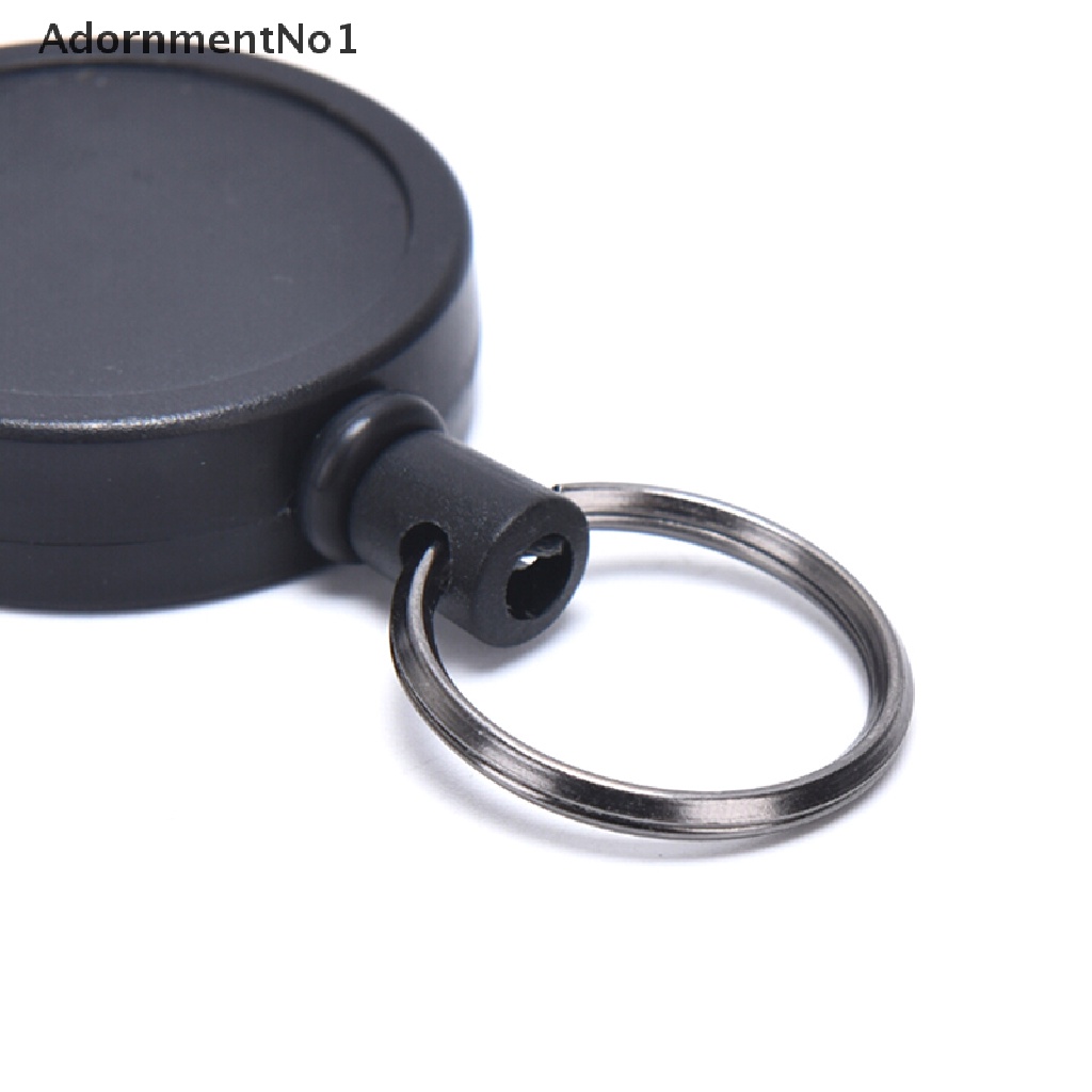 (AdornmentNo1) Gantungan Kunci Holder Kartu ID / ID / Kredit Retractable Warna Hitam