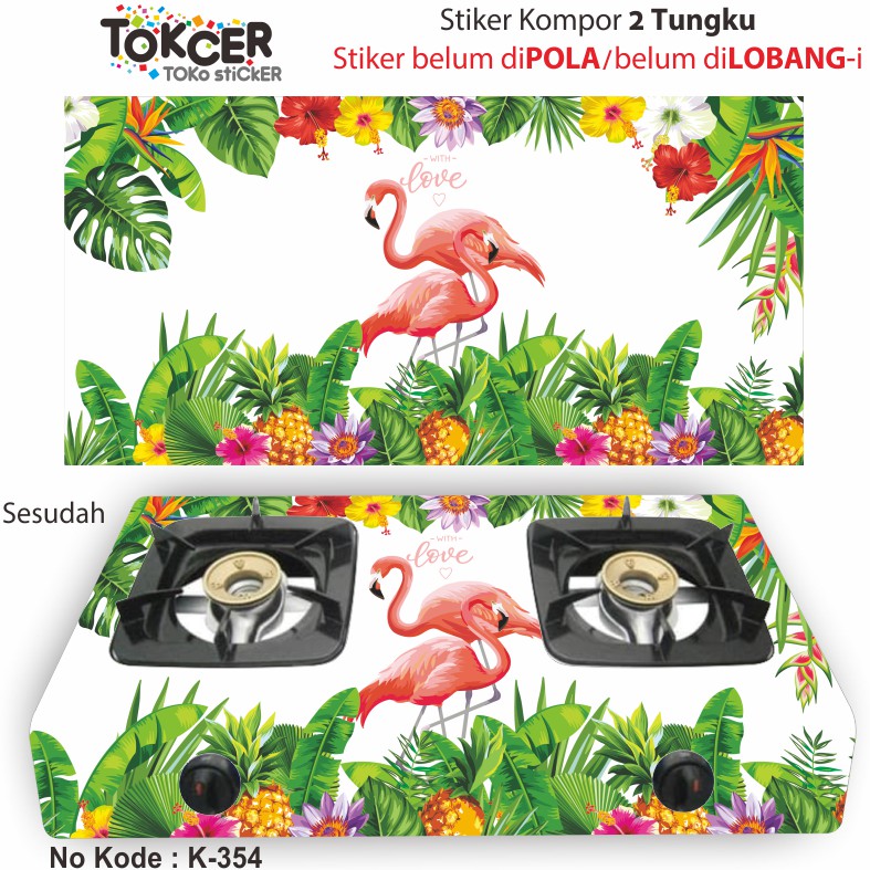 Stiker Kompor 2 Tungku FLAMINGO