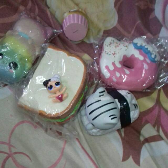 squishy sunnys kitchen, hellokitty, toy box shop, osc dango, lol lil sister