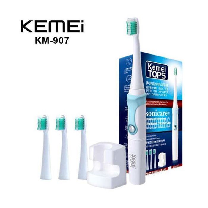 Kemei Km-907 Sikat Gigi Elektrik Ultrasonic Anti Air Rechargeable untuk dewasa dan anak anak