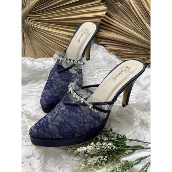 sepatu wanita rafaizoutfit model azwa navy tinggi 10cm runcing