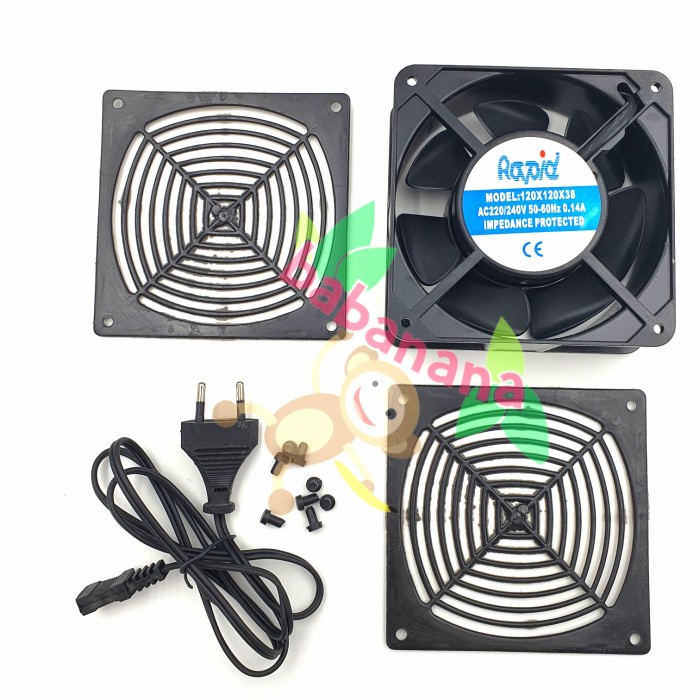 Fan AC220V 120x120x38mm kipas colokan listrik 2 kaki akuarium mining