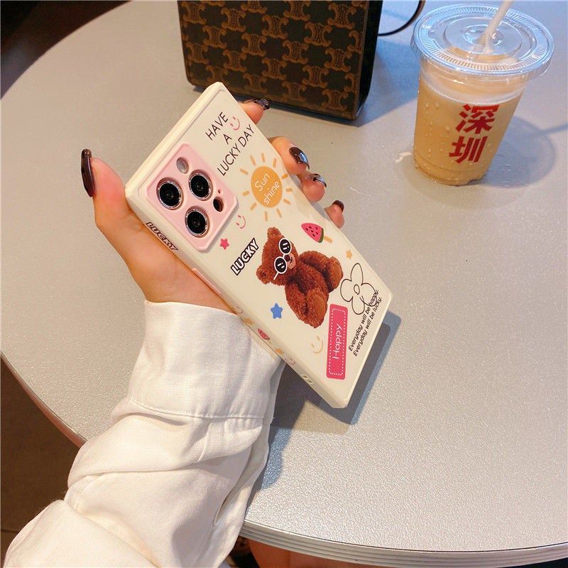 Cute Bear Pattern Flexible Silicone Phone Case For IPhone 7 8PLUS SE X XS 12 12PROMAX XR XSMAX 11 11PRO 11PROMAX MJXX