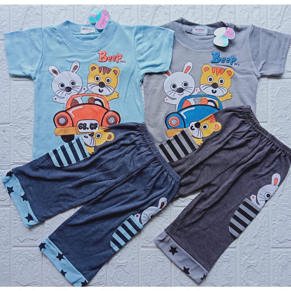 Baju anak laki laki amena setelan baju anak semi levis baju anak 0 - 2 tahun baju anak cowok kaos an