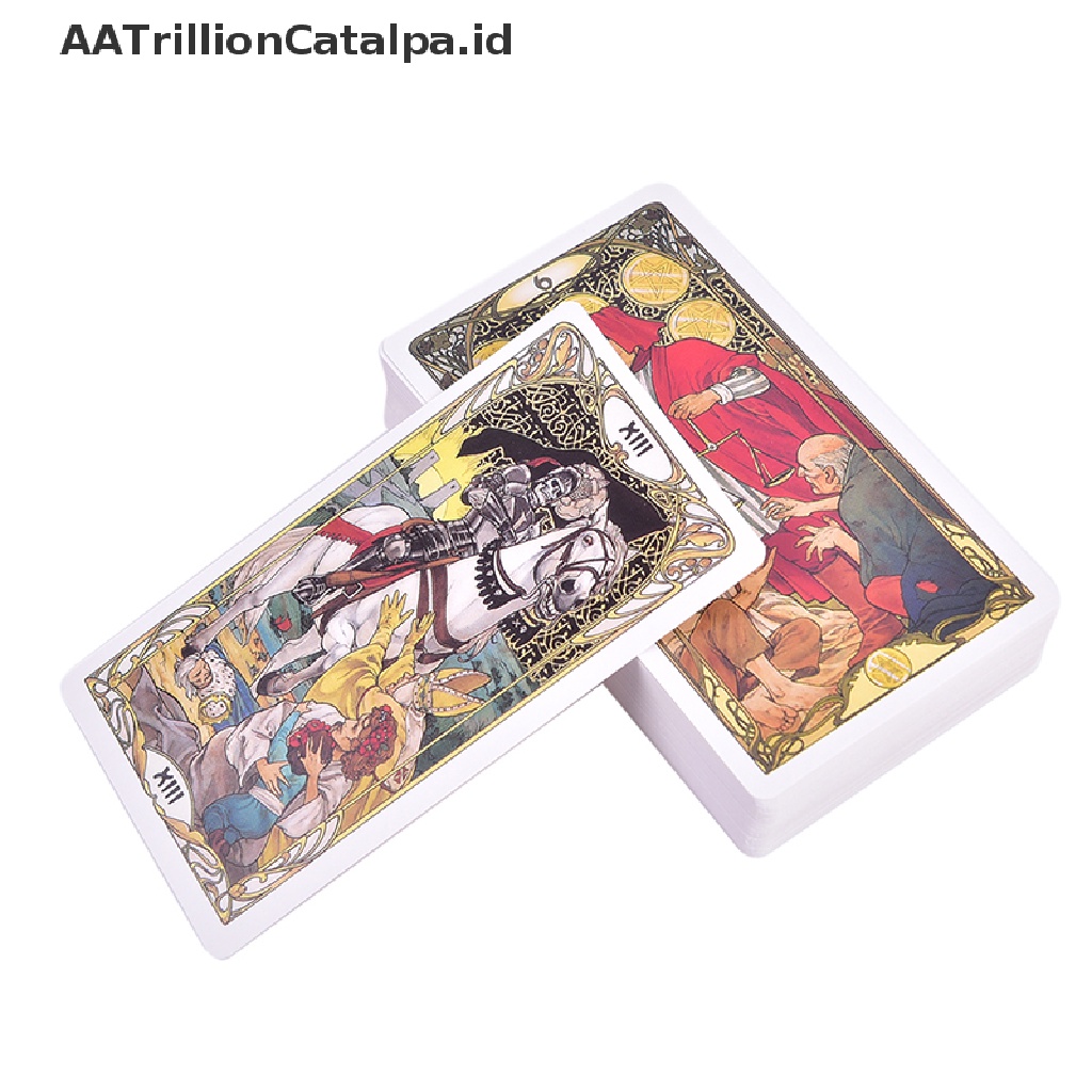 78 Kartu Tarot Nouveau Golden Art Nouveau Gaya Klasik Untuk Pemula