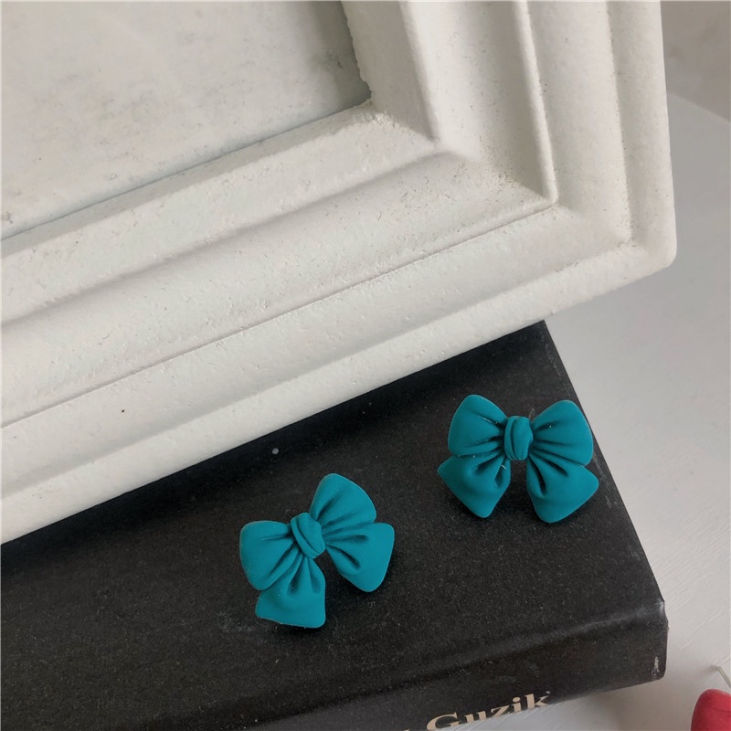 Anting Desain Pita Warna Permen frosted Gaya Korea Untuk Wanita