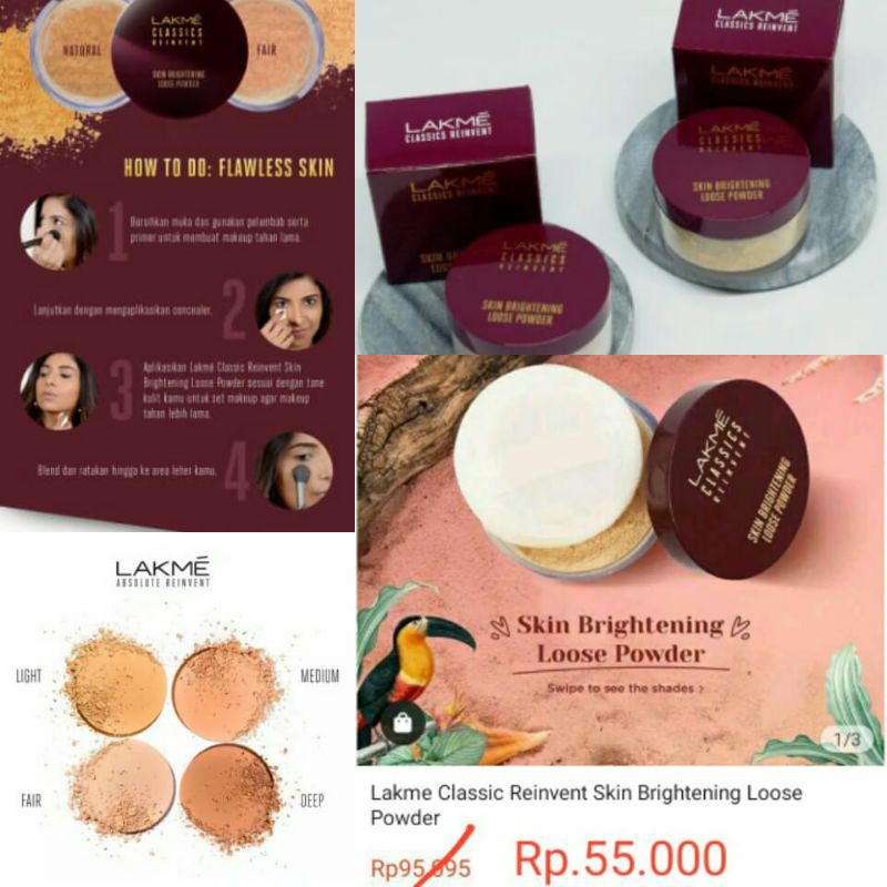 Bedak Tabur Lakme Classic Reinvent Skin Brightening Loose Powder