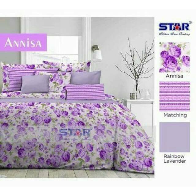 Sprei Set Cvc Motif Bunga Annisa Pink & Ungu