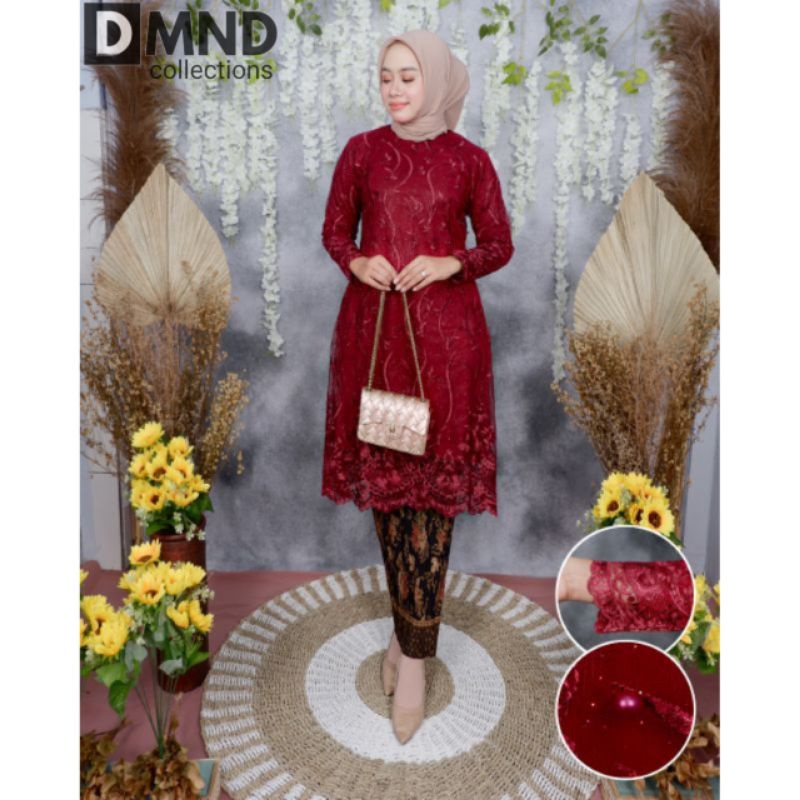 STELAN KEBAYA TUNIK BORDIR / TUNIK KEBAYA TULLE - KEBAYA MODERN - KEBAYA PESTA CANTIK KEKINIAN