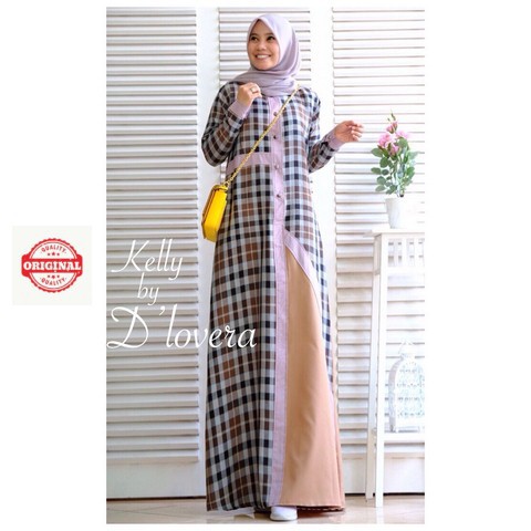 Maxi Dress Muslimah Chic Busui Kotak Kelly Dress by d'Lovera