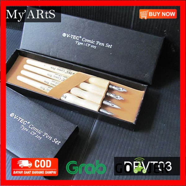 

(BISA COD) Vtec Comic & Calligraphy Pen Set 4 (CP-205) dip pen