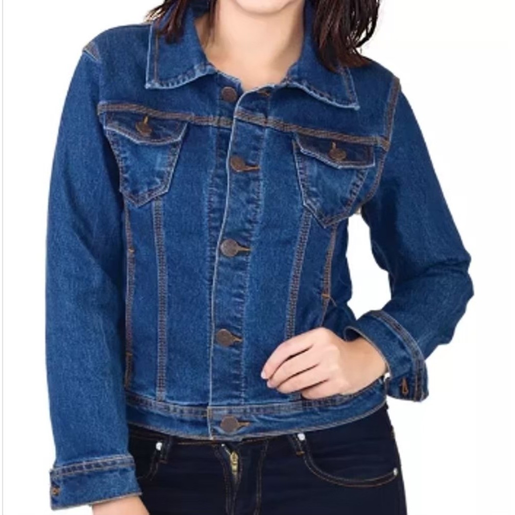 Delaux Store Model Jaket Jeans BioWash Cewek | Jaket Lucu | Cantik Premium Bandung Ukuran L dan XL