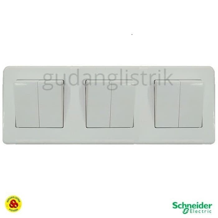 Schneider Saklar 6G Leona Switch 6 Gang 1 Way dengan Frame 3 Gang KB_31