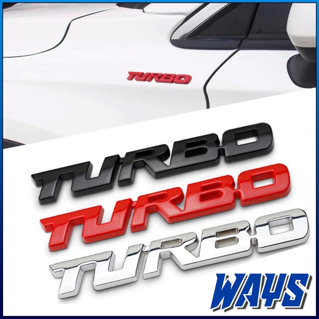 [Z154] Turbo Sports Emblem Logo 3D Sticker Badge Bahan Metal Aksesoris Variasi Universal Motor Mobil