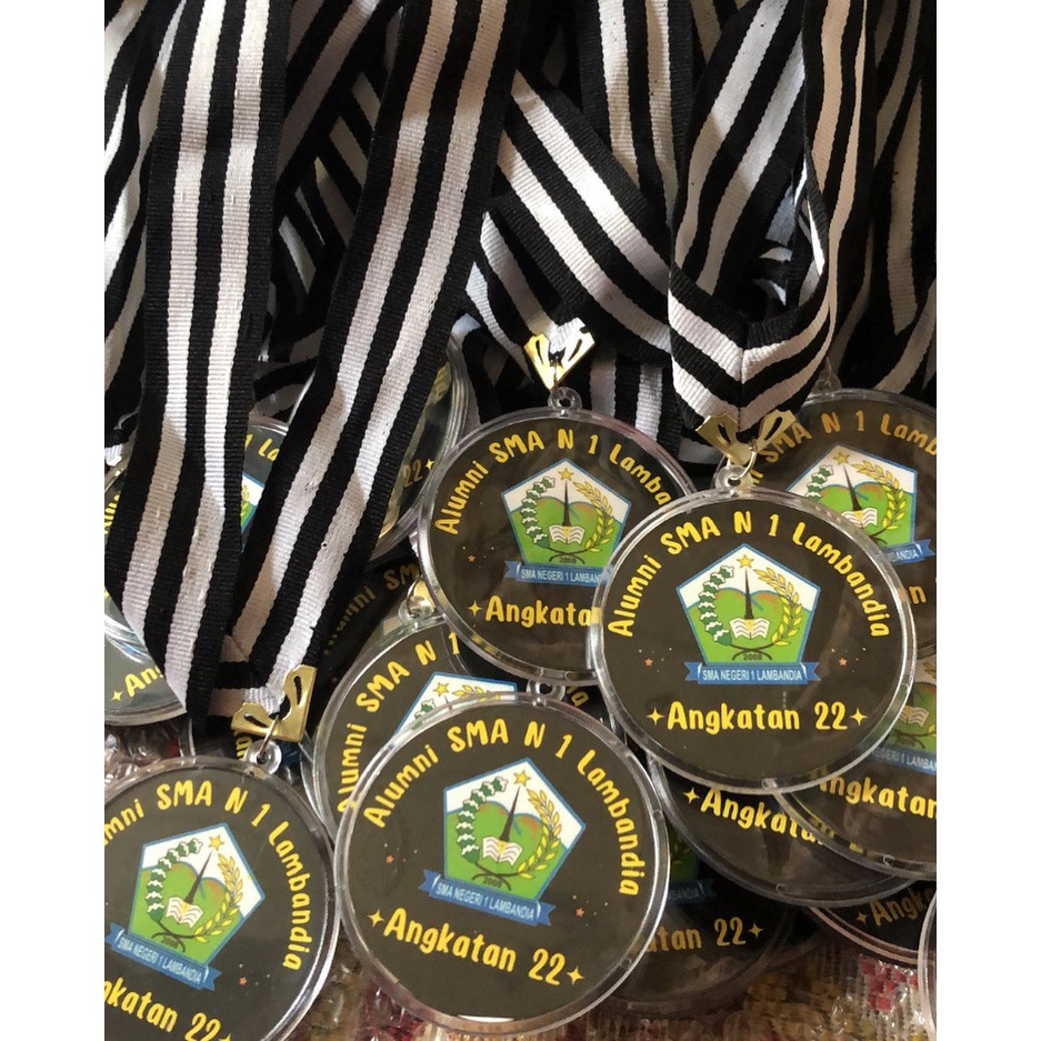 KALUNG MEDALI / GORDON AKRILIK ACRYLIC WISUDA PENGHARGAAN KELULUSAN SOUVENIR CUSTOM COSTUM PRINT UV - KUALITAS TERBAIK !!